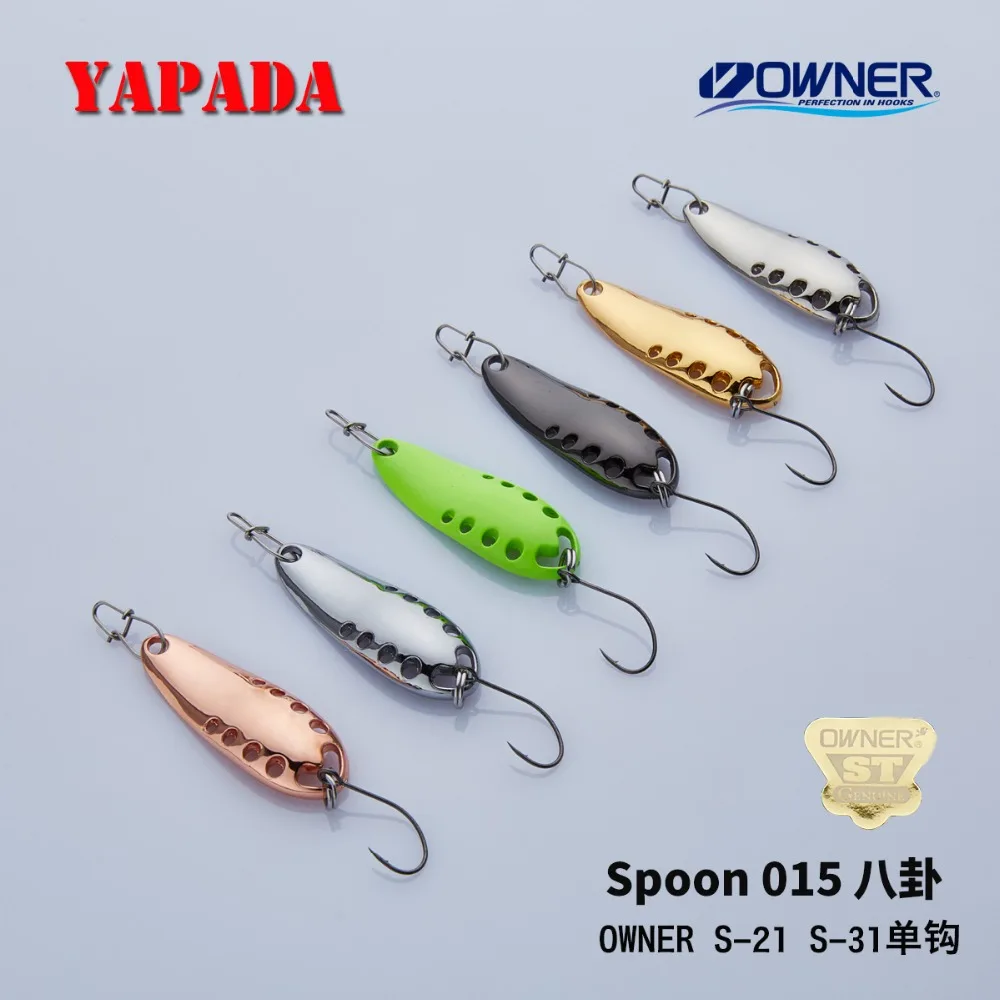 YAPADA Spoon 015 gossin 2 5 7 г владелец одиночный крючок 30 45 мм многоцветная металлическая