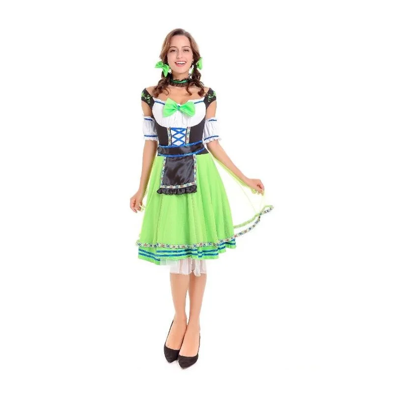 New Arrival Masquerade Women Bavarian Girl Oktoberfest Beer Maiden Cosplay Costume Fantasy Halloween Dress | Тематическая одежда и