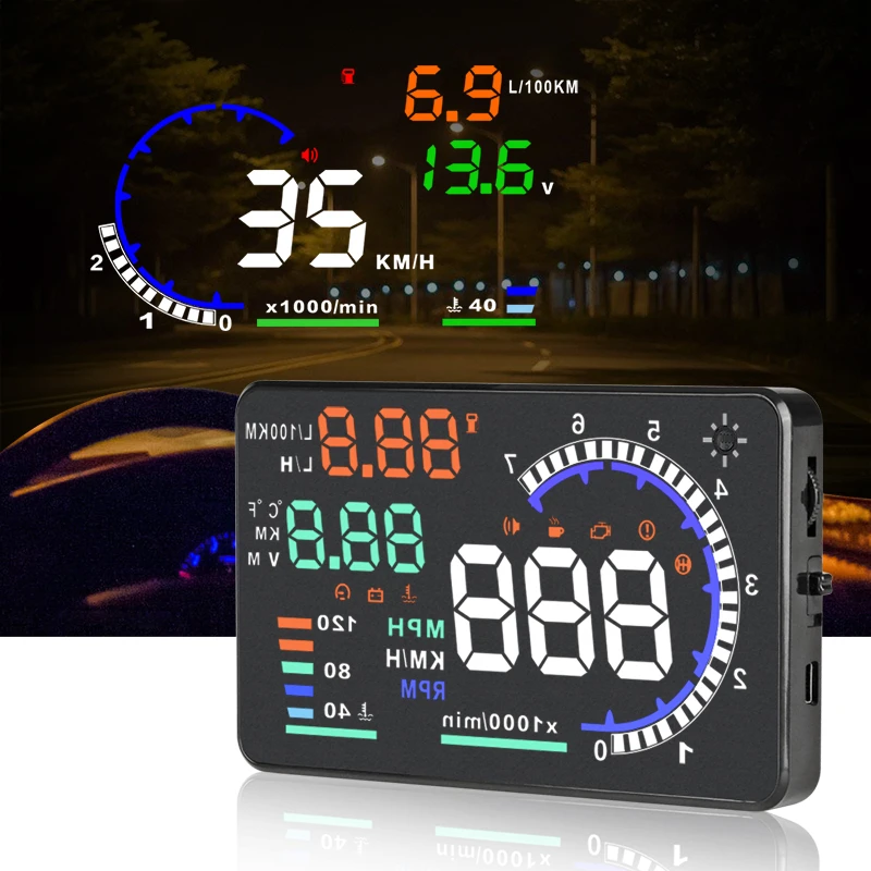 Jansite HUD Дисплей автомобиля Overspeed сигнализации умный температура воды OBDII или ЕС OBD