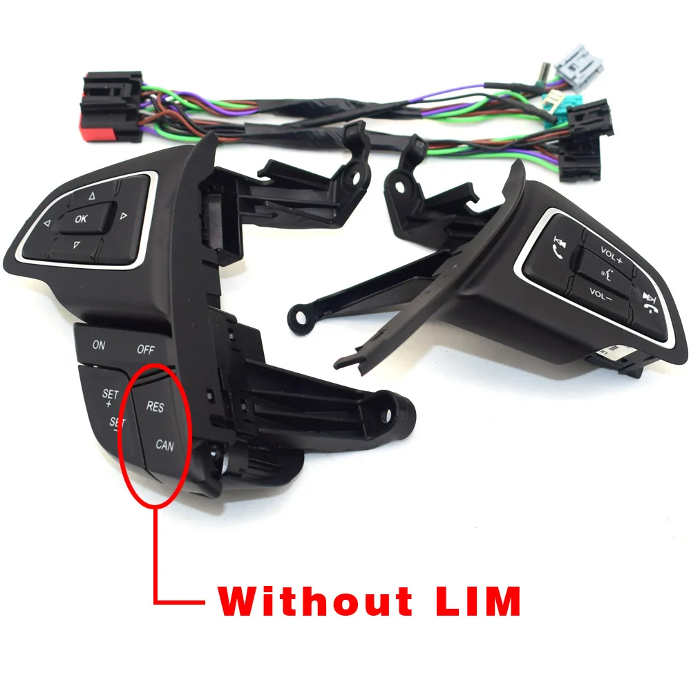 WlTHOUT LlM Для Ford Focus MK3- Kuga круиз-контроль переключатель многофункциональное рулевое колесо Кнопка Bluetooth аудио кнопка - Цвет: WlTHOUT LlM