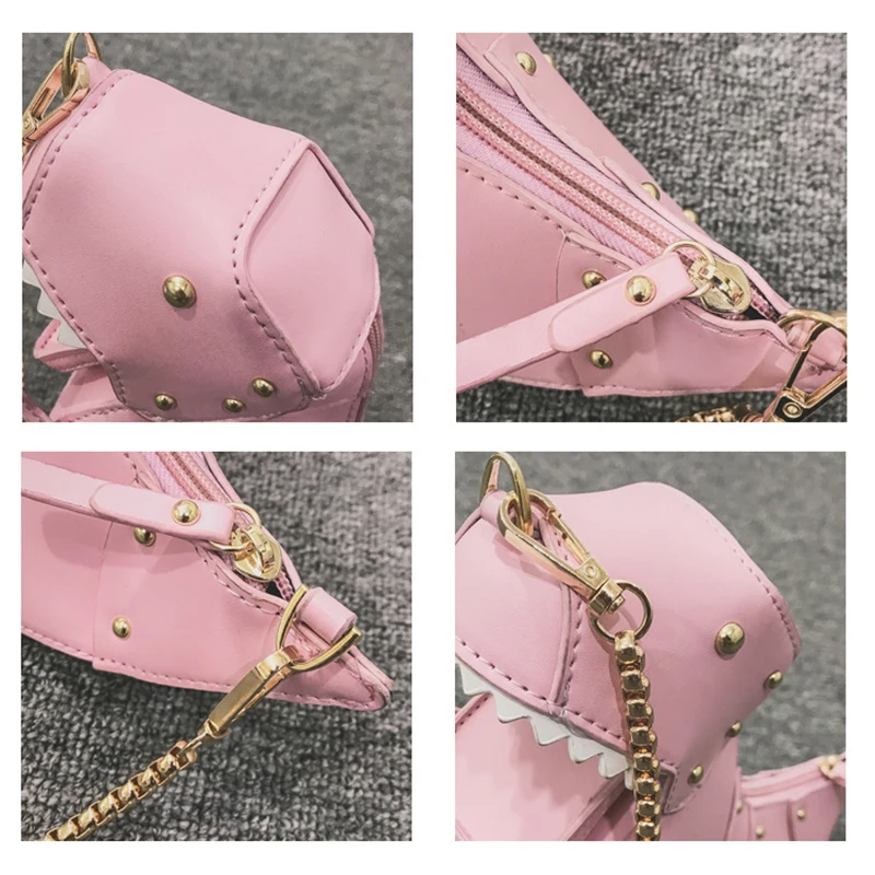 BBirds Rivet Fashion Dinosaur Women Shoulder Bag Cute Crossbody Personality Cartoon Animal Mini Messenger | Багаж и сумки