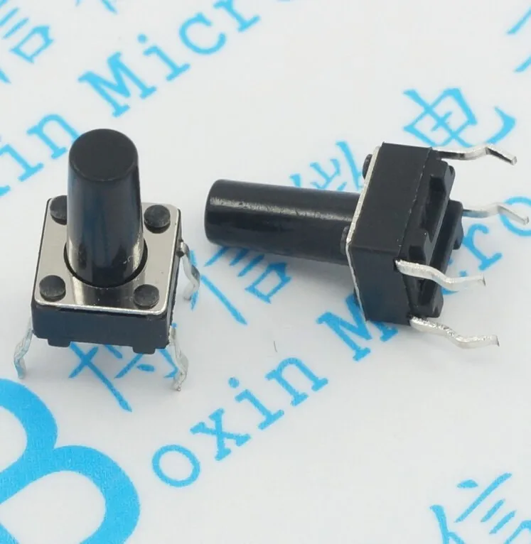 50 шт./тактовый переключатель 6x6 ключ DIP 4 Pin 6*6*5 мм/6 мм/7 мм/8 мм/9 мм/10 мм/11 мм/12 мм/13 мм/14