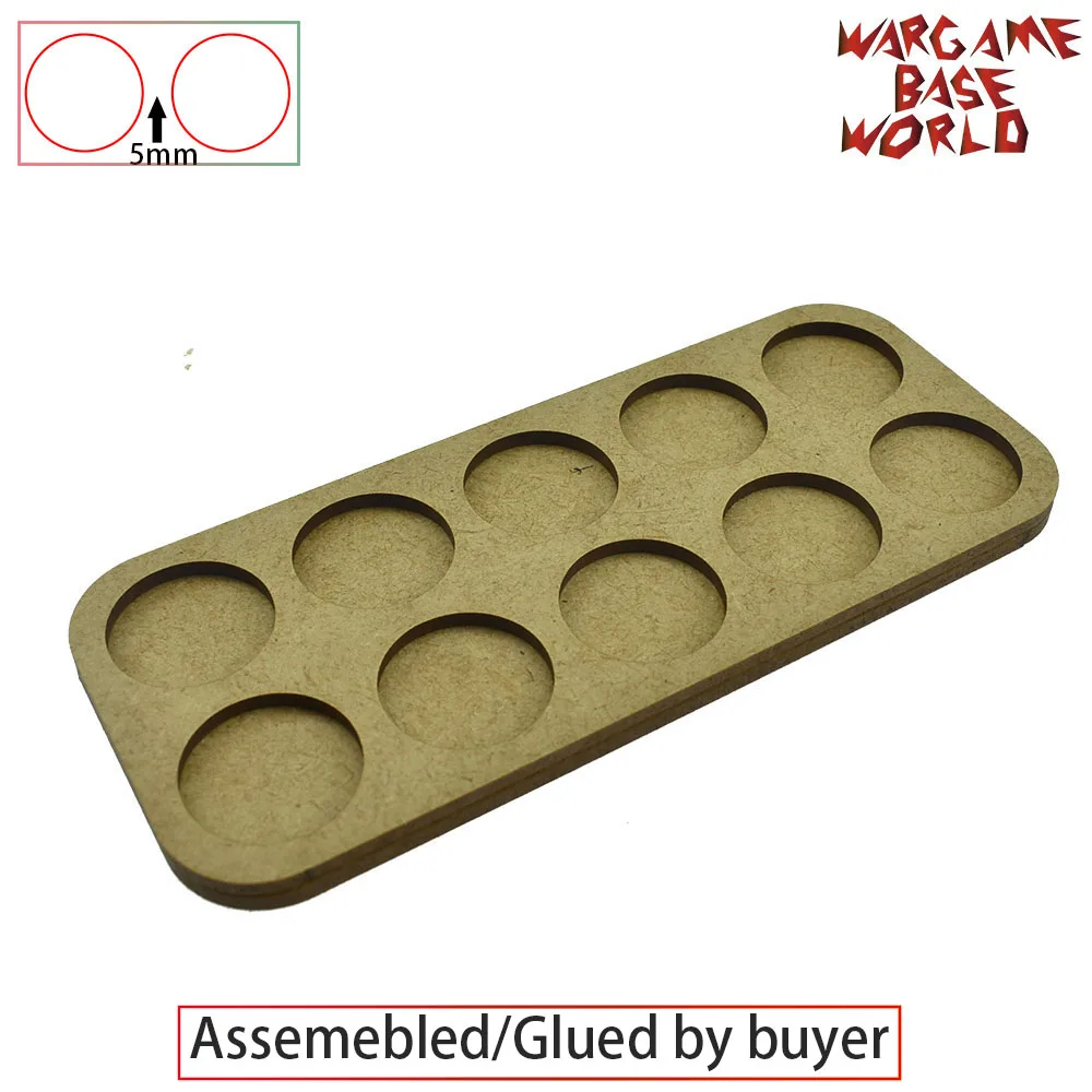 5mm distance Wargame Base World-лоток для движения-10 круглых 25 мм-двойная форма линии мдф - Цвет: 5mm distance