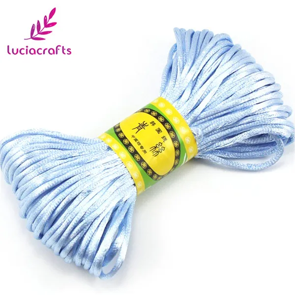 Light blue 1 пачка/лот(20 ярдов) 2 мм мягкий атласный шелковый шнур для макраме, нейлоновый шнур Kumihimo Shamballa для браслета, ювелирных изделий W0404 - Цвет: Light blue