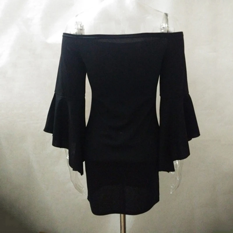 Новый для женщин Элегантный рукав Сексуальная с плеча Мода Тонкий повседневное