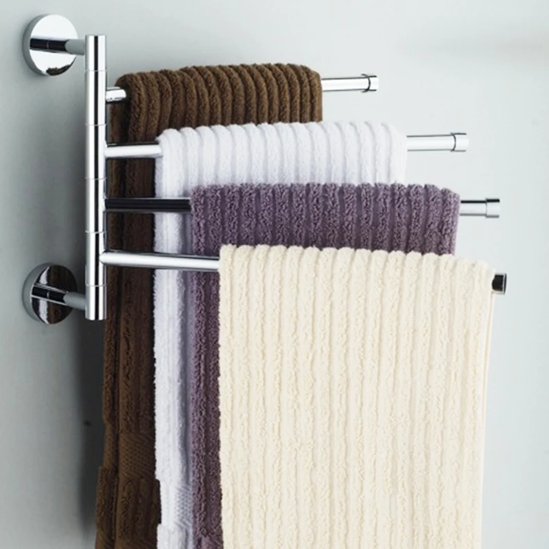 Stainless Steel Towel Bar Rotating Rack Bathroom Kitchen Wall-mounted Polished Holder Hardware Accessory | Обустройство дома