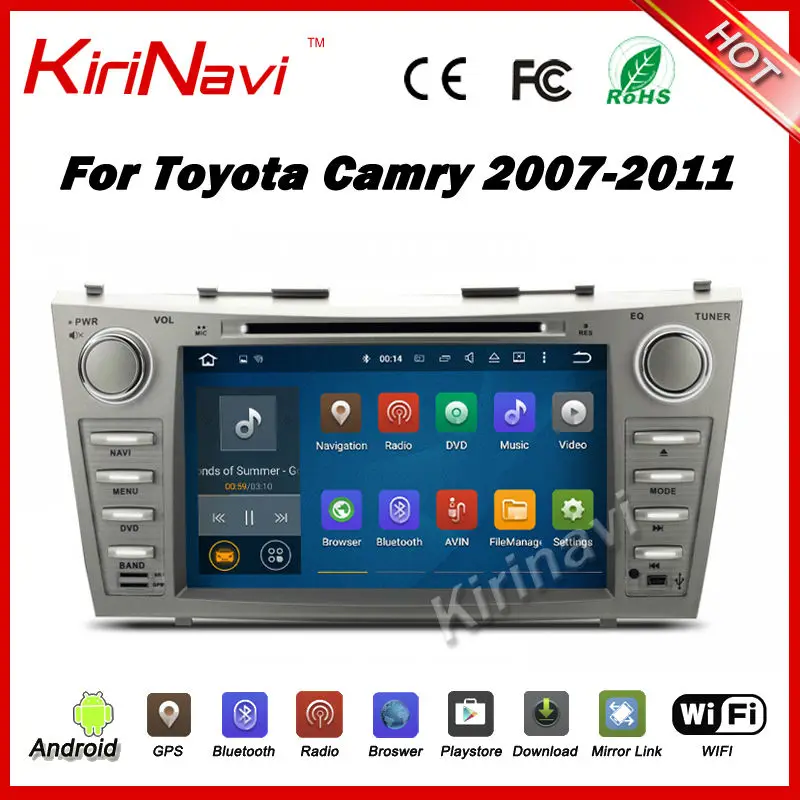 Автомобильный dvd-плеер Kirinavi android 7,1 1024*600 для toyota camry 2007 2008 2009 2010 2011 Автомобильная Мультимедийная система wifi 3g playstore