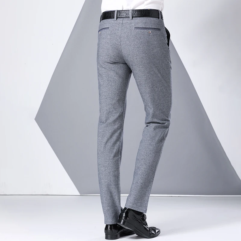 MuLS Brand Fashion Men Suit Pants Business Straight Spring Autumn Winter Classic Elastic Waist Formal Male Trousers |