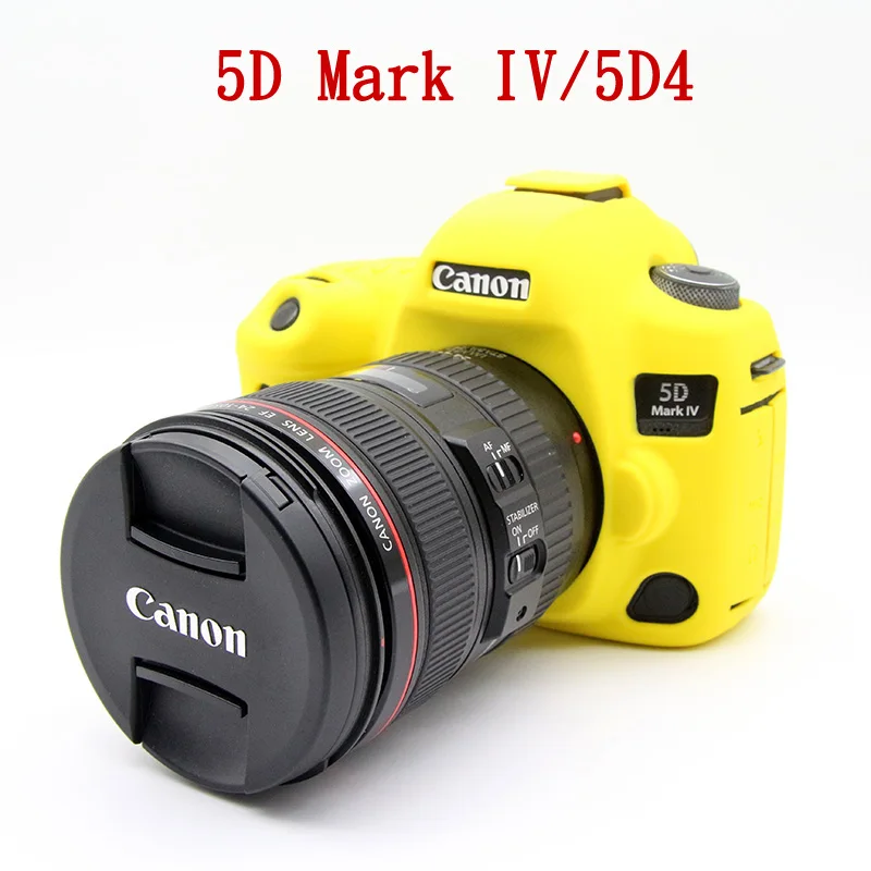 5D4 5DMarkIV Yellow Силиконовый чехол для Canon EOS 6D 80D 77D 70D DSLR камера корпус 5D Mark IV 5D4 6D Mark II 200D 1300D 1500D мягкий протектор - Цвет: 5D4 5DMarkIV Yellow