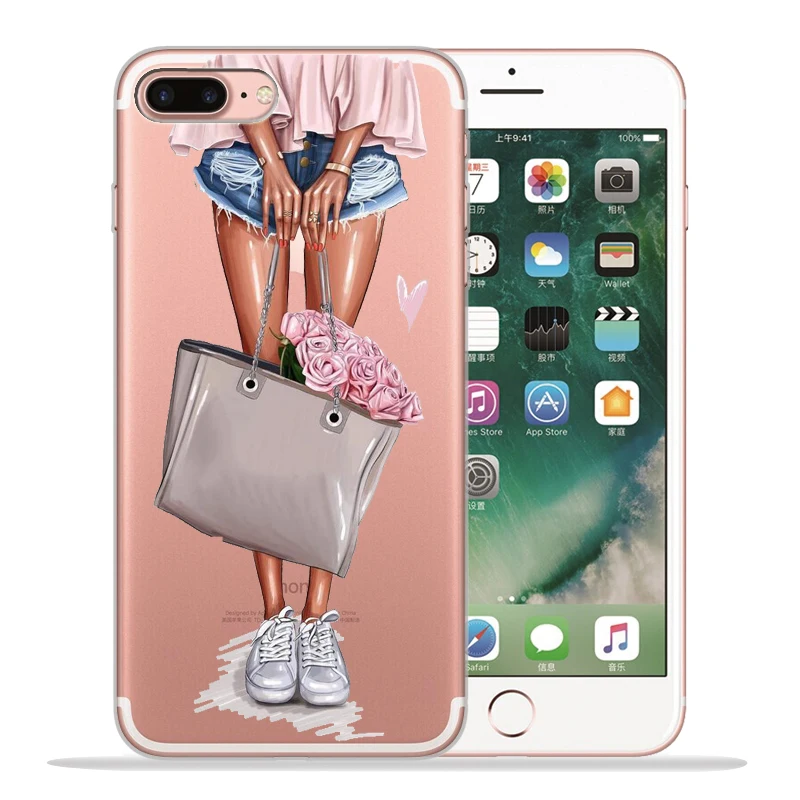 04 Чехол для iphone 8 модный прозрачный чехол для девушек и женщин для iphone 7 X XS Max XR 6 7 8 Plus 5S Новое поступление чехол Etui - Цвет: 04