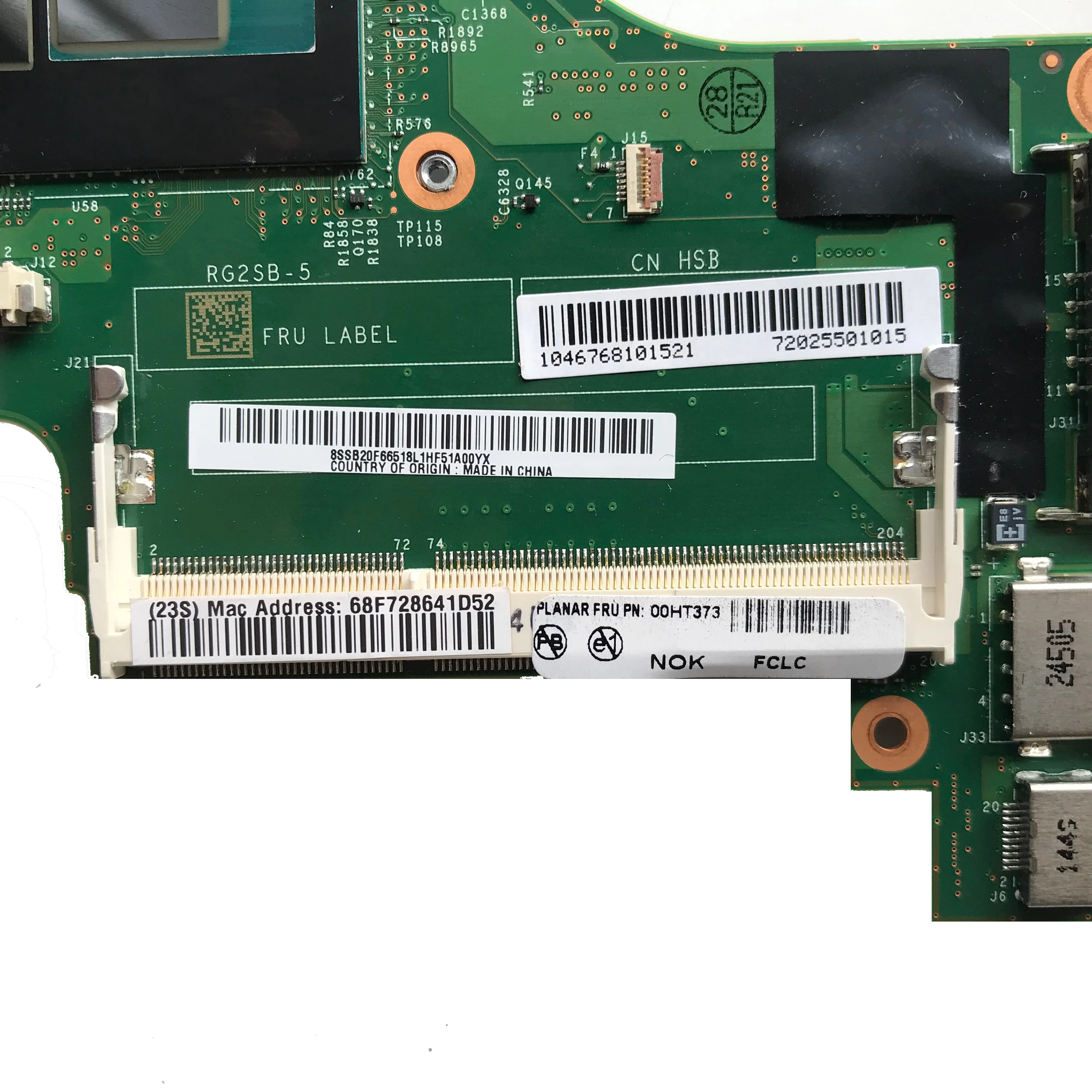 Оригинальная материнская плата SZWXZY для ноутбука Lenovo Thinkpad X250 с I5 5300 DDR3 00HT373 100%