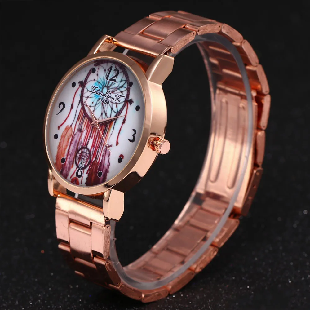 Модные деловые красочные часы с перьями женские трендовые кварцевые F 454 relogio
