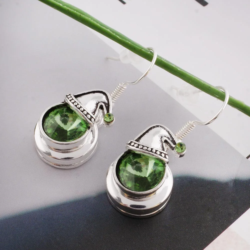 Partnerbeads Новый Панк Рождество шляпу серьги простой Стиль посеребренные кнопки 12 мм
