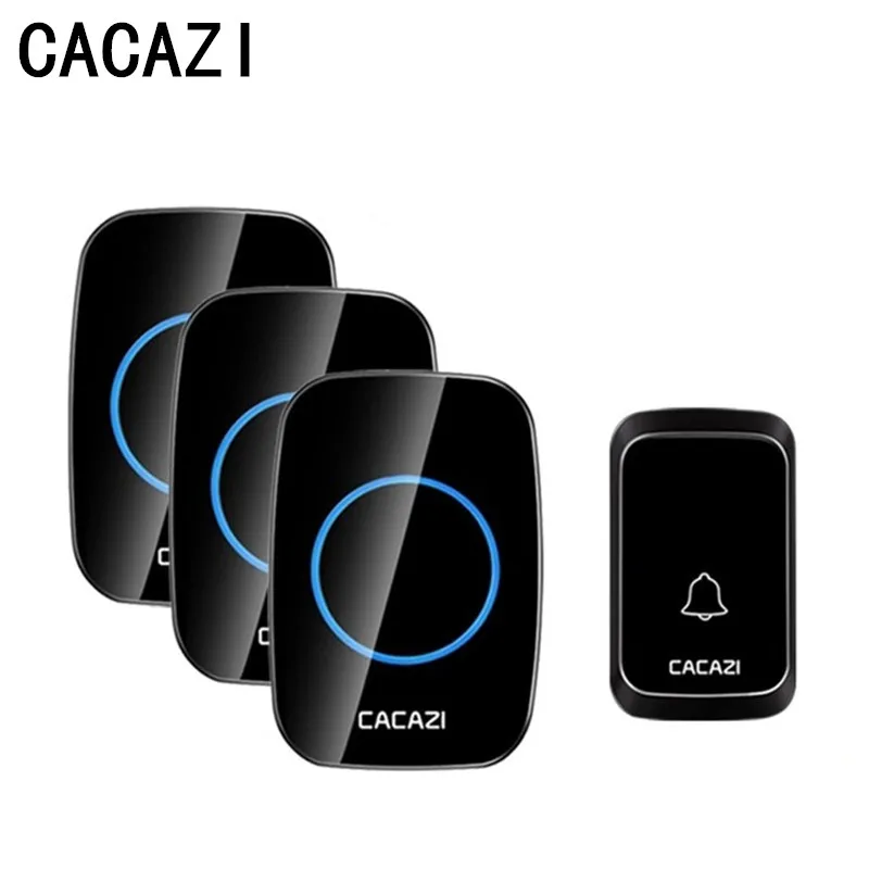 Новый домашний водонепроницаемый беспроводной дверной звонок CACAZI светодиодный