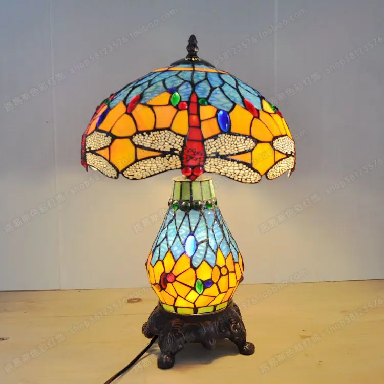 Высококачественный европейский стиль 12 дюймов Стрекоза кластер лампа Тиффани