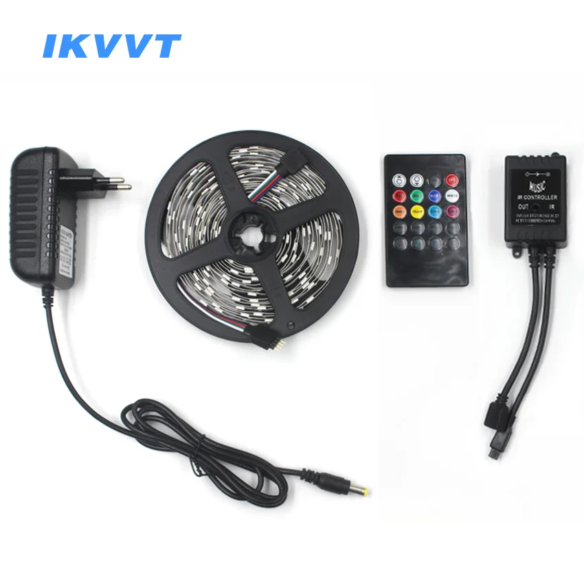 IKVVT 5050 RGB Светодиодная лента Водонепроницаемая SMD светодиодная Диодная Лента