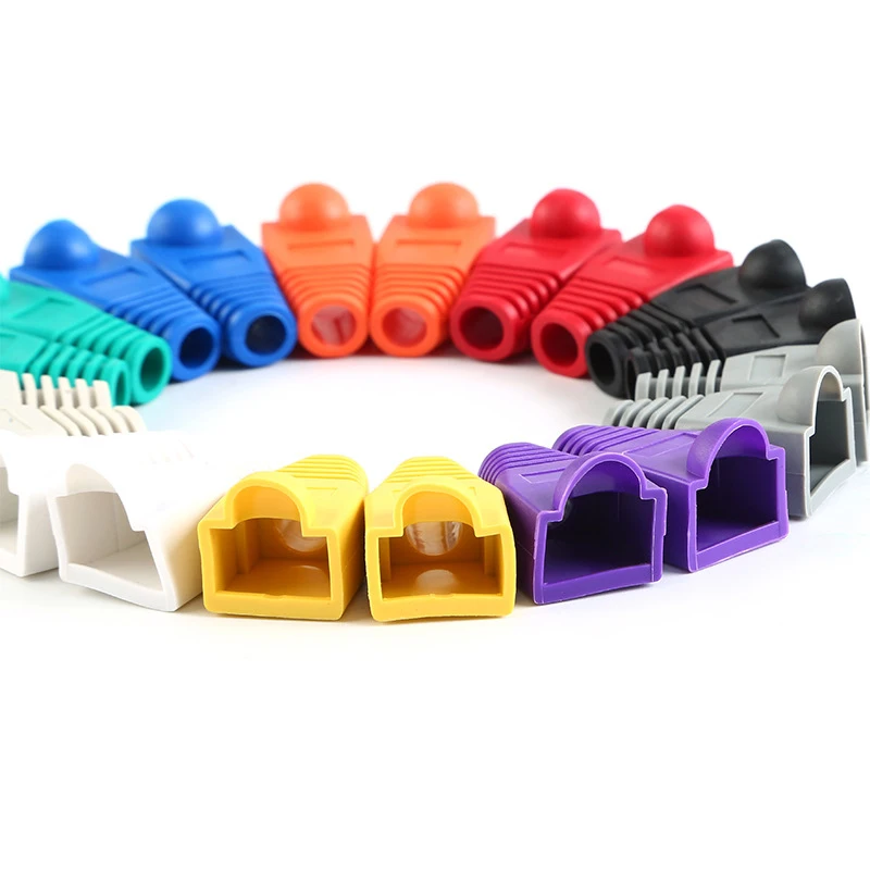 100 шт. CAT5E CAT6 RJ45 шапки Ethernet сетевой кабель сброс напряжения сапоги Разъем