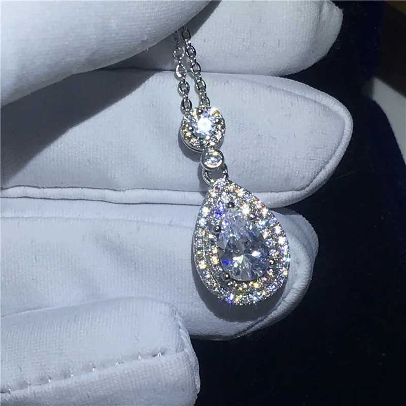 Choucong Очаровательное ожерелье в форме воды для женщин невесты 5A Циркон Cz