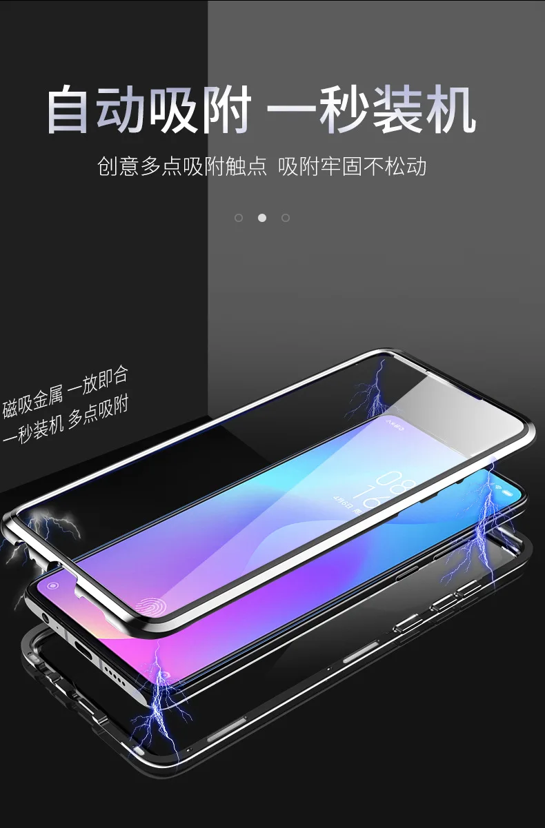 Магнитный адсорбционный чехол для телефона для Xiao mi Red mi K20 Pro, магнитный металлический чехол из закаленного стекла для Xiaomi mi 9T mi 9T Pro K20, чехол s