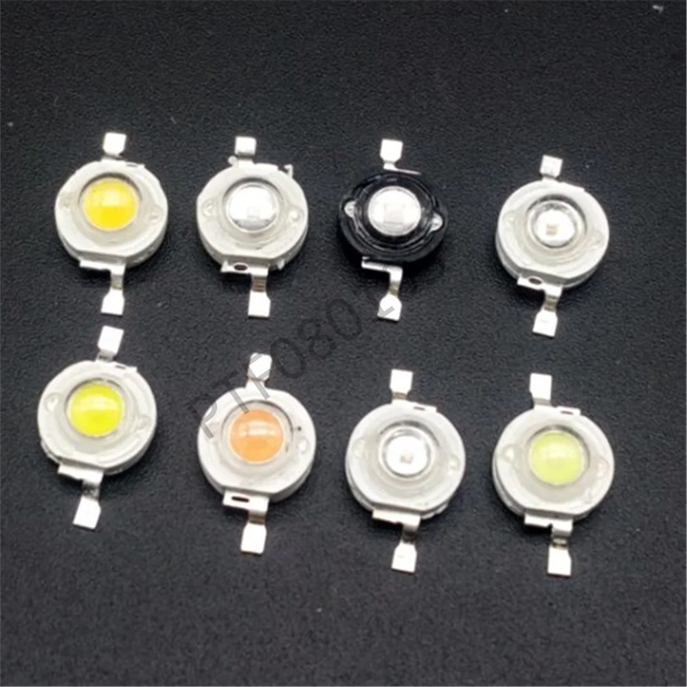 10pcs 1W 3W LED Diodes Chip Cold white Natural sun white Warm white Purple Violet Ice blue Cyan full spectrum for LED lighting