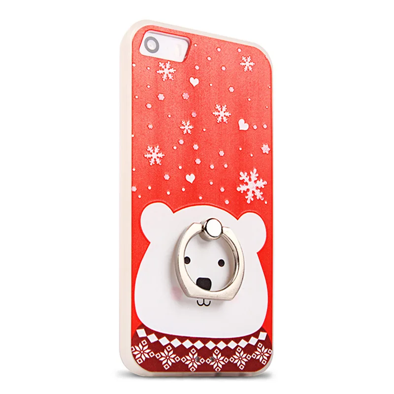 Для iphone 5 5S SE 3D узор Скульптура ТПУ Чехол чехол для Apple IPhone кольцо кронштейн