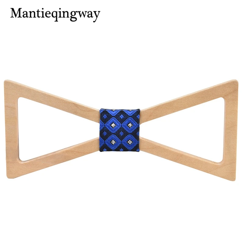 Mantieqingway модные однотонные деревянная бабочка горошек в полоску Галстуки для Для