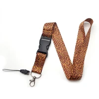 r74 ransitute leopard print mobile phone straps neck lanyards for keys id card mobile phone usb holder hang rope webbing