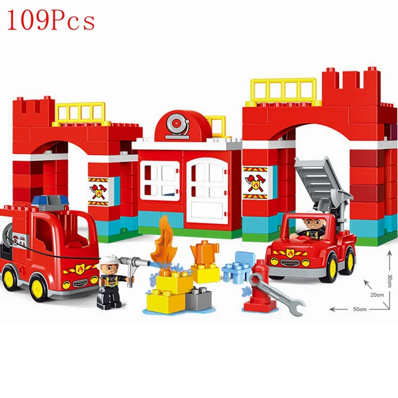 Городской пожарный участок Duplo большие размеры игрушечные строительные блоки