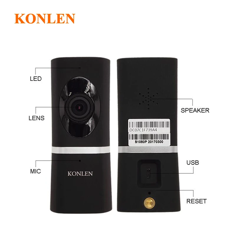 KONLEN 1080 P Мини wifi Домашняя безопасность панорамная ip-камера 180 градусов 2MP рыбий