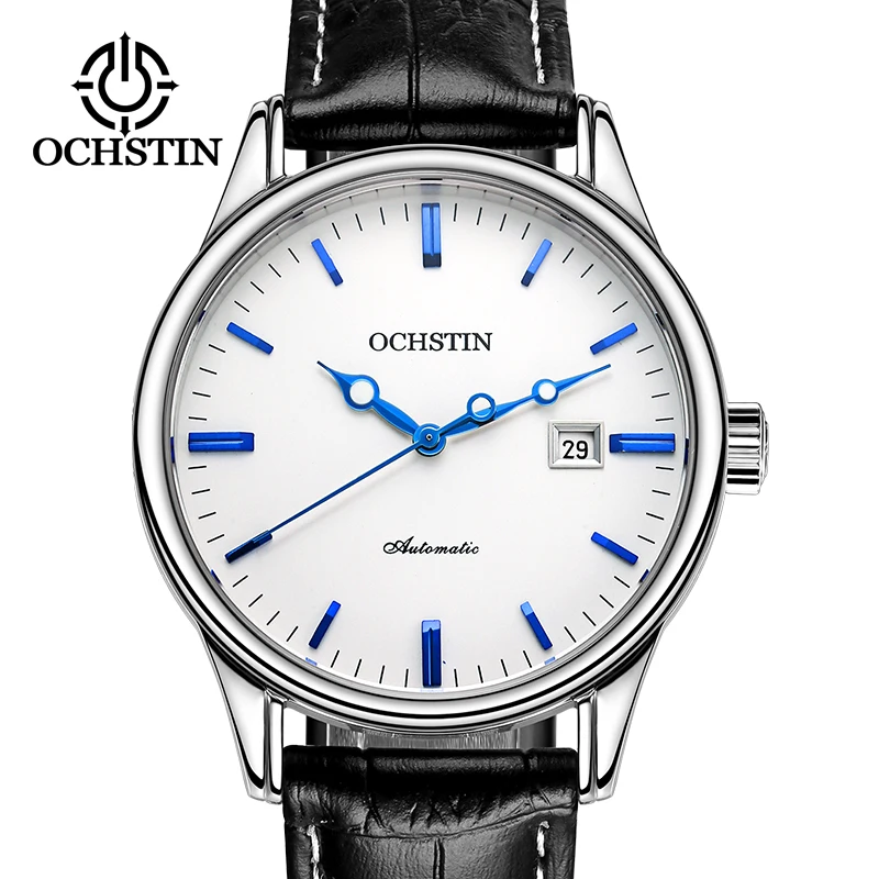

OCHSTIN Men Watch Top Brand Luxury Automatic Mechanical Auto Date Business Leather Strap Wristwatch Male Dress Watch Relogio