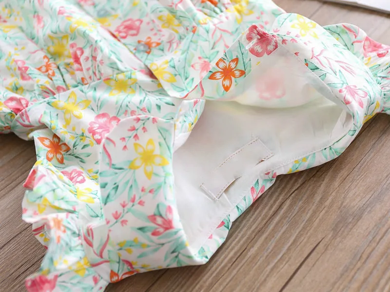 Summer Doll Collar Girls Floral Dress Flutter Sleeve Latest Baby Frock Designs Wholesale | Детская одежда и обувь