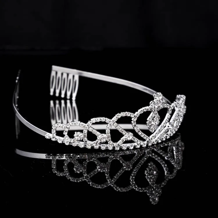 Valentine's Day Crystal Tiara Hairband Kid Girl Bridal Princess Prom Crown Party Accessiories Headband | Свадьбы и торжества