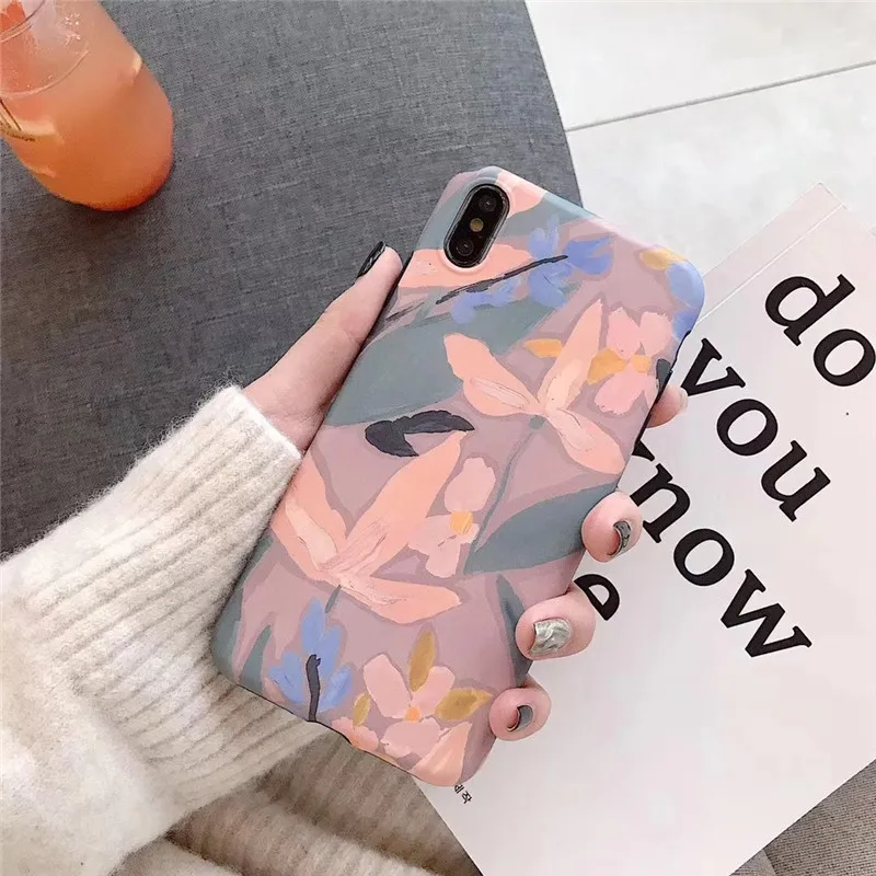 Ретро арт Картина маслом цветок чехол для телефона iphone 6 6s 7 8plus XS MAX XR X модные