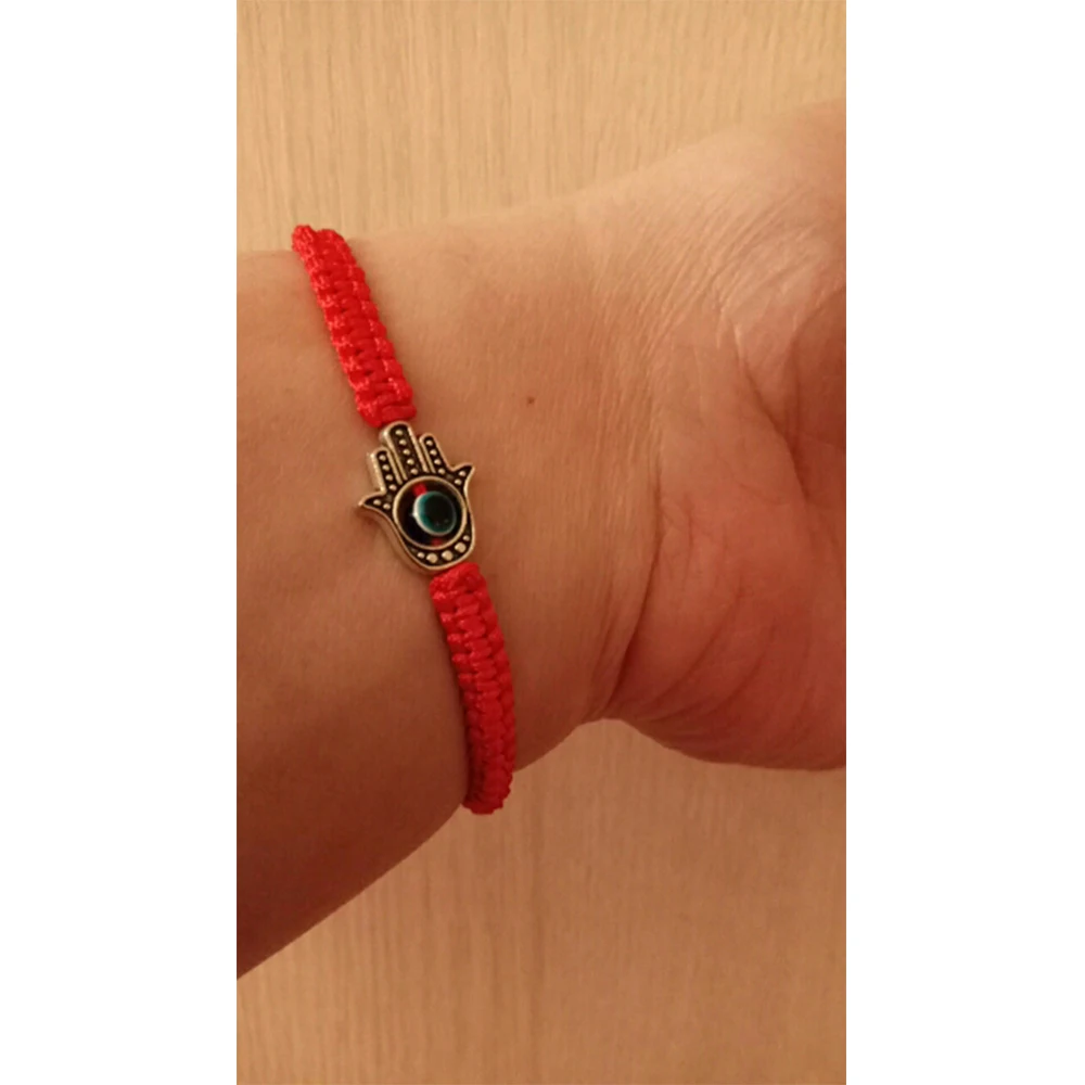 

ALIUTOM 1Pc Red String Hamsa Hand Evil Eye Lucky Kabbalah Boho Festival Chic Bracelet