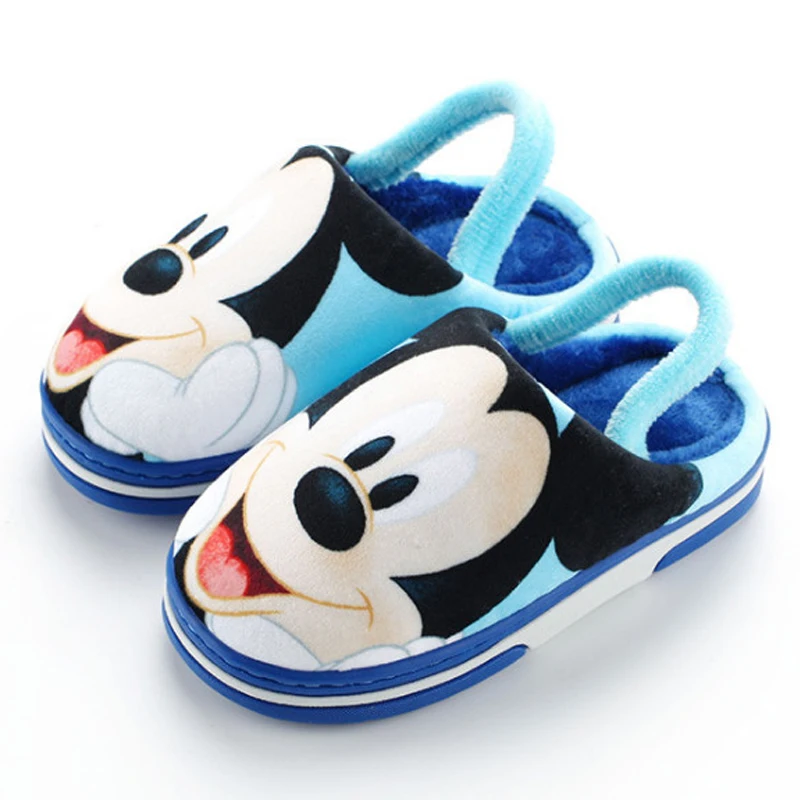 Disney малыш мультфильм плюшевые тапочки Минни детская теплая хлопковая домашняя