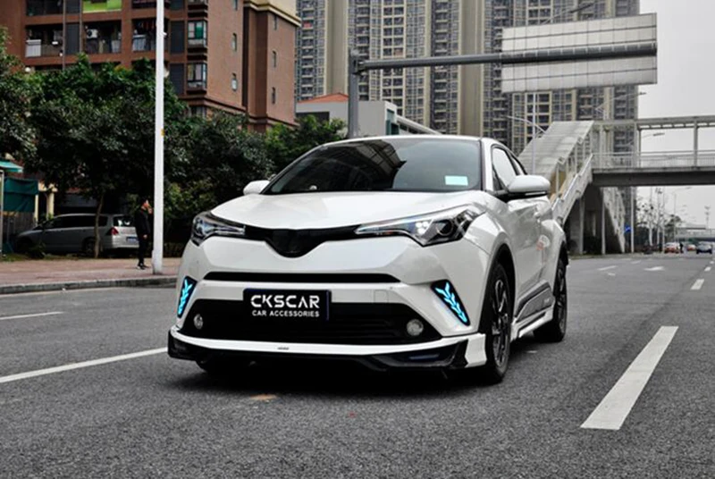Для Toyota C-HR CHR белый синий и желтый функция сигнала поворота автомобиля DRL Светодиодный дневной ходовой свет противотуманная фара лампа