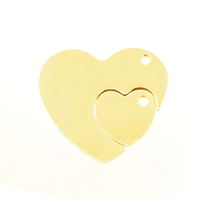 100% Stainless Steel Puzzle Pendant Blank Heart Jigsaw Charms Making For Necklace Mirror Polish Wholesale 50pcs