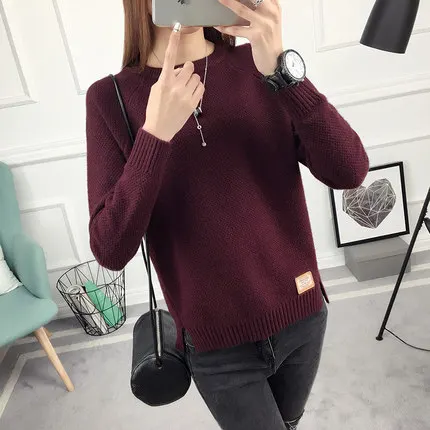 2019 New Winter Sweater Women Beading Long Sleeve Knitting Casual Autumn Elegant Split Pullover | Женская одежда