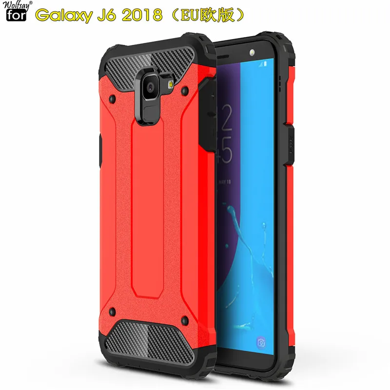 Чехол Wolfsay для Samsung Galaxy J6 2018 J600g гибридный прочный из ТПУ и ПК чехол ЕС Fundas|Бамперы| |