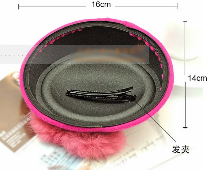 Мода для девочек barrettes высокое качество пушистый шар шерстяная пилотка