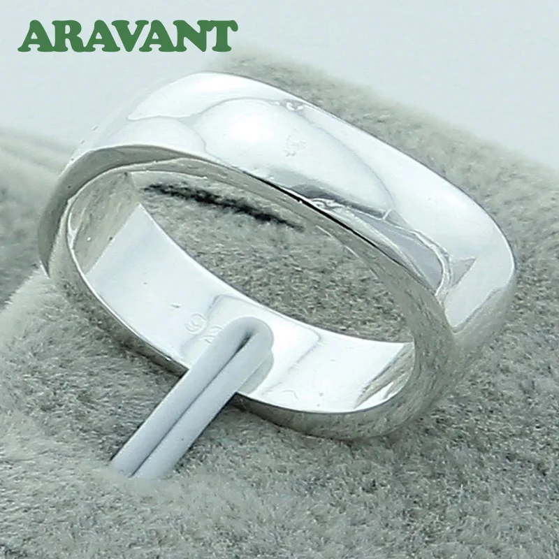 

925 Silver Jewelry Simple Square Rings For Women Men Party Fashion Jewelry