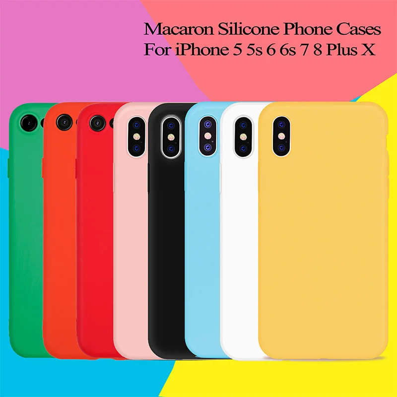 Классический простой матовый чехол для телефона iPhone X 7 8 Plus 6 6S XR MAX мягкий