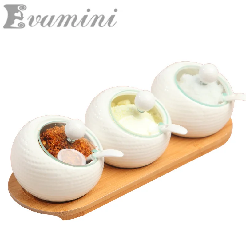 Творческая Кухня Керамические Приправы Бак ящик Для хранения держатель