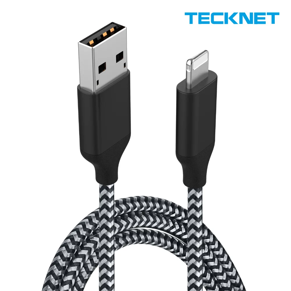 Tecknet 5V2. 4A USB кабель для iPhone X 8 7 6 плюс S 5S 5C SE кабели быстрой зарядки синхронизации