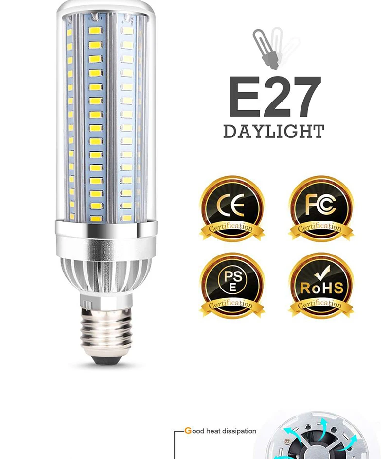 [DENGSUM] E27 кукурузная лампа 50 Вт 35 Вт 25 Вт Светодиодный светильник 110 В 220 В Алюминиевая СВЕТОДИОДНАЯ Лампа ампула для наружного квадратного освещения для игровой площадки