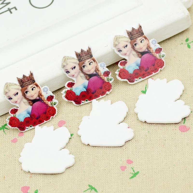 Каваи мультфильм плоское заднее украшение из смолы сестра Эльза Анна фигурка Фея