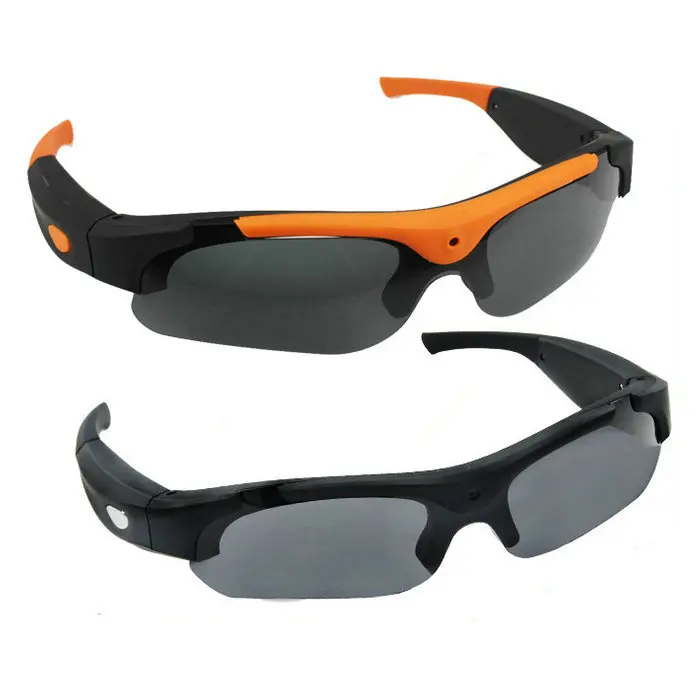 Black and Orange 2 шт./лот, солнцезащитные очки, камера с широким углом обзора 120 градусов, мини-камера черного/оранжевого цвета, мини DV видеокамера, умные очки HD 1080P для Outdoo - Цвет: Black and Orange