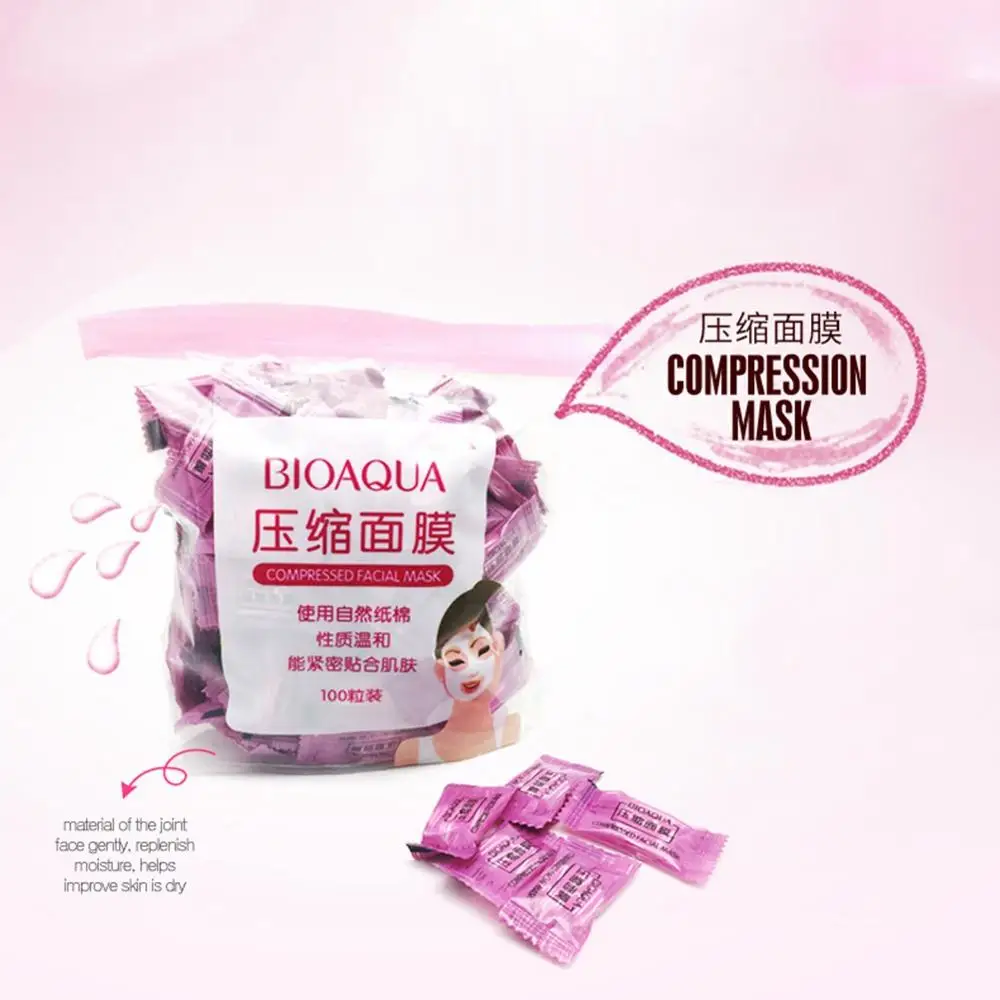 100 шт./упак. Природный уход за кожей шелковые не тканые сжатые маски маска для лица