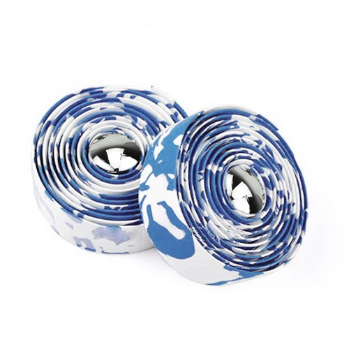 Дороги велосипед корк руль планка обертывание ленты + 2 бар вилки - синий и белый