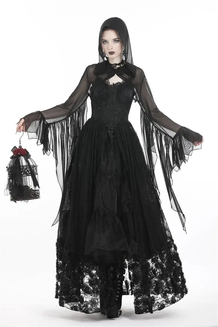 Женская сетчатая накидка с капюшоном Darkinlove Goth Witch BW065| |